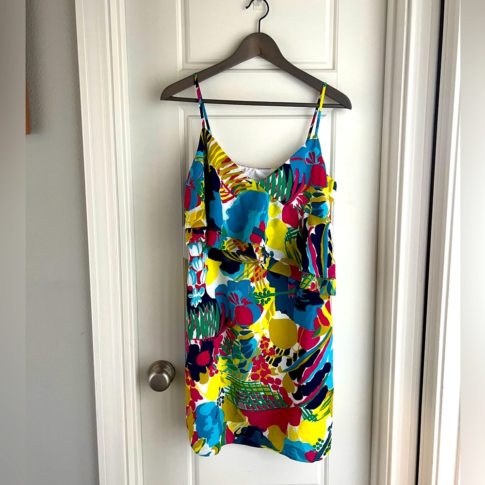 J Crew Women's Sz 6 Floral Multicolor Hawaiian Print Vacation Beach Dress